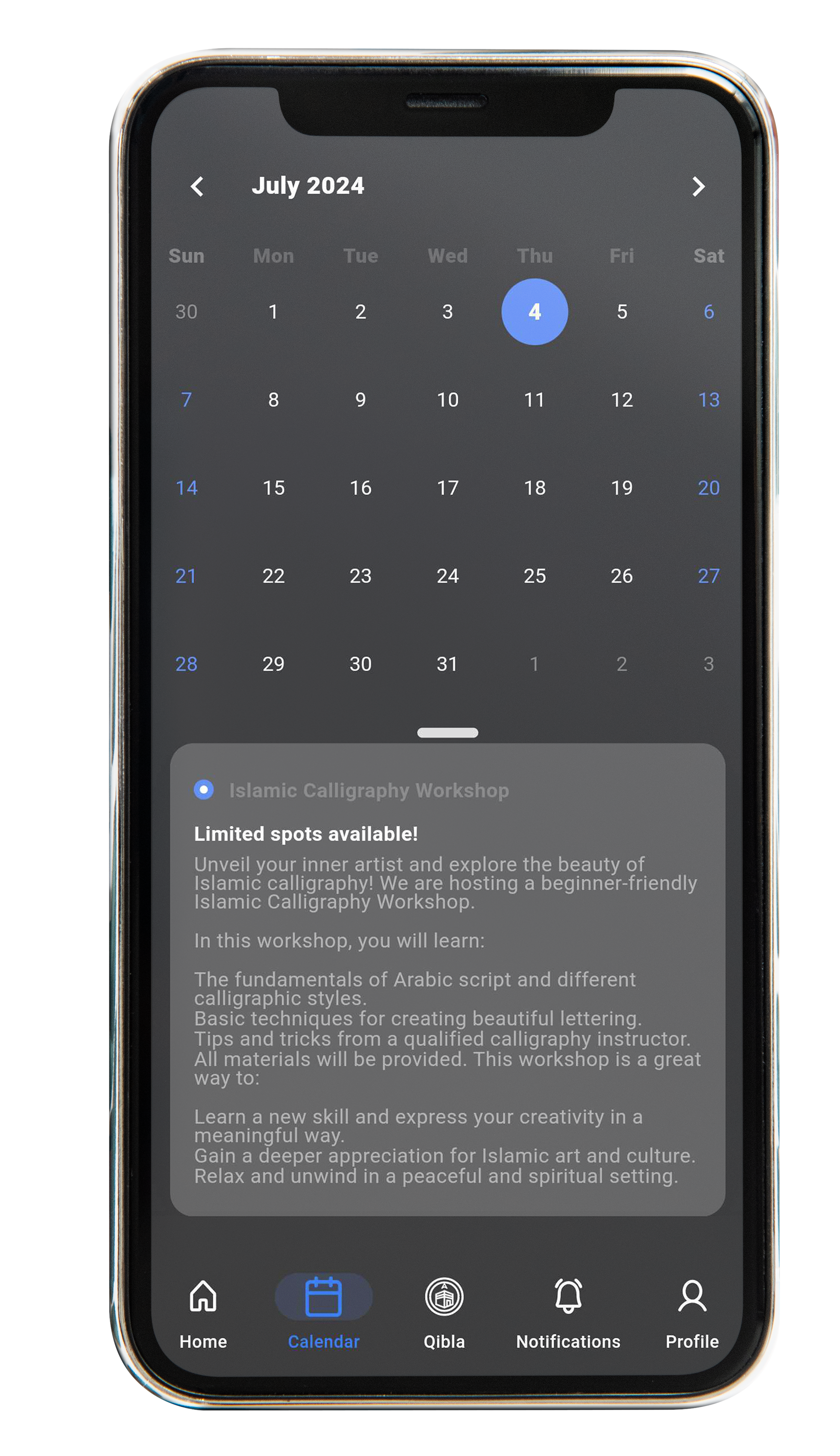 Accurate Dates Provides precise information on key Islamic dates, including holidays and observances.