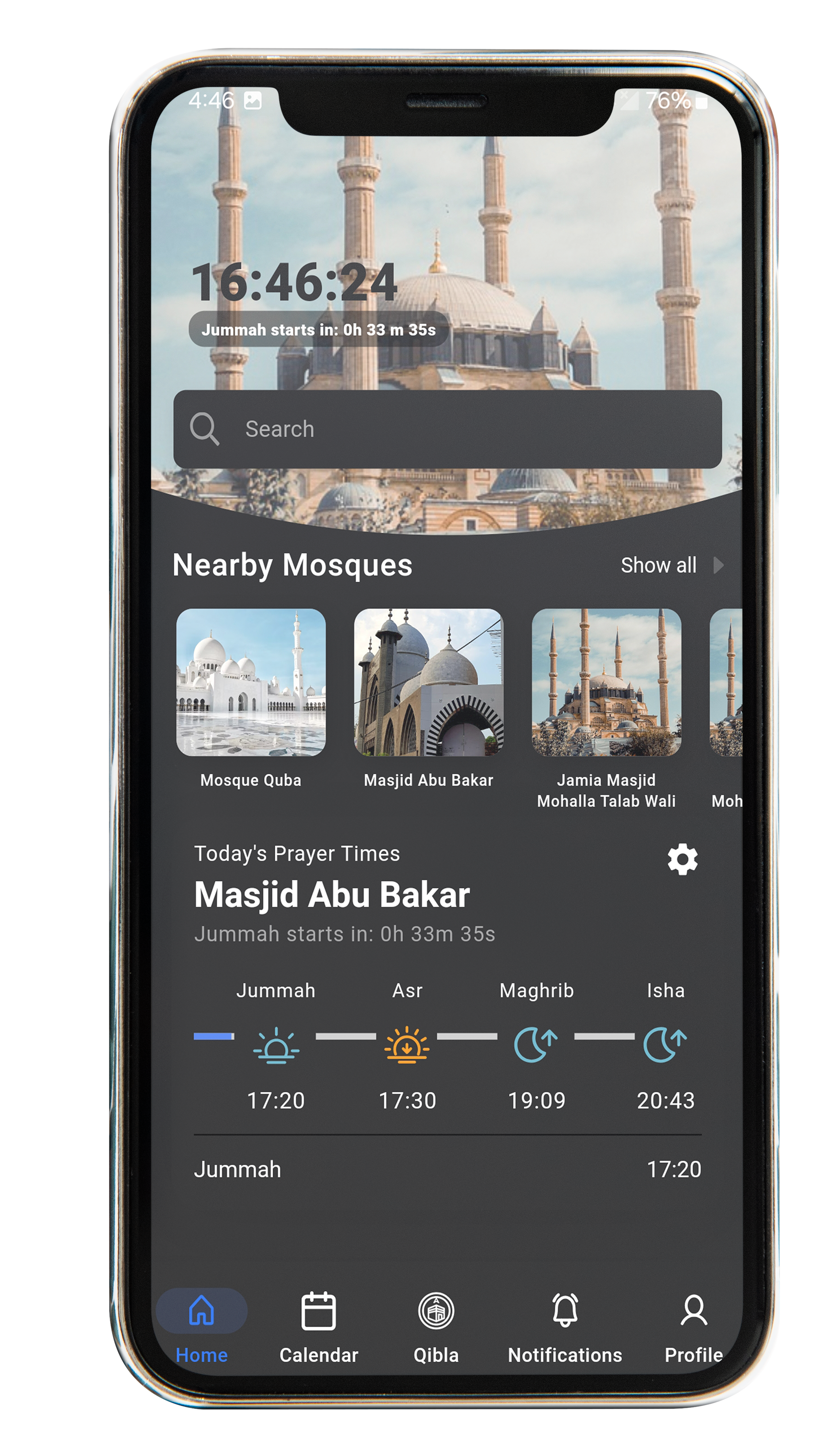 Home 2 Complete Islamic Companion App , Salah Mate , offers accurate prayer times, nearby moque finder , Qibla direction, and an Islamic calendar. Easily donate and follow local mosque events. Navigate to mosques and stay connected with your community
