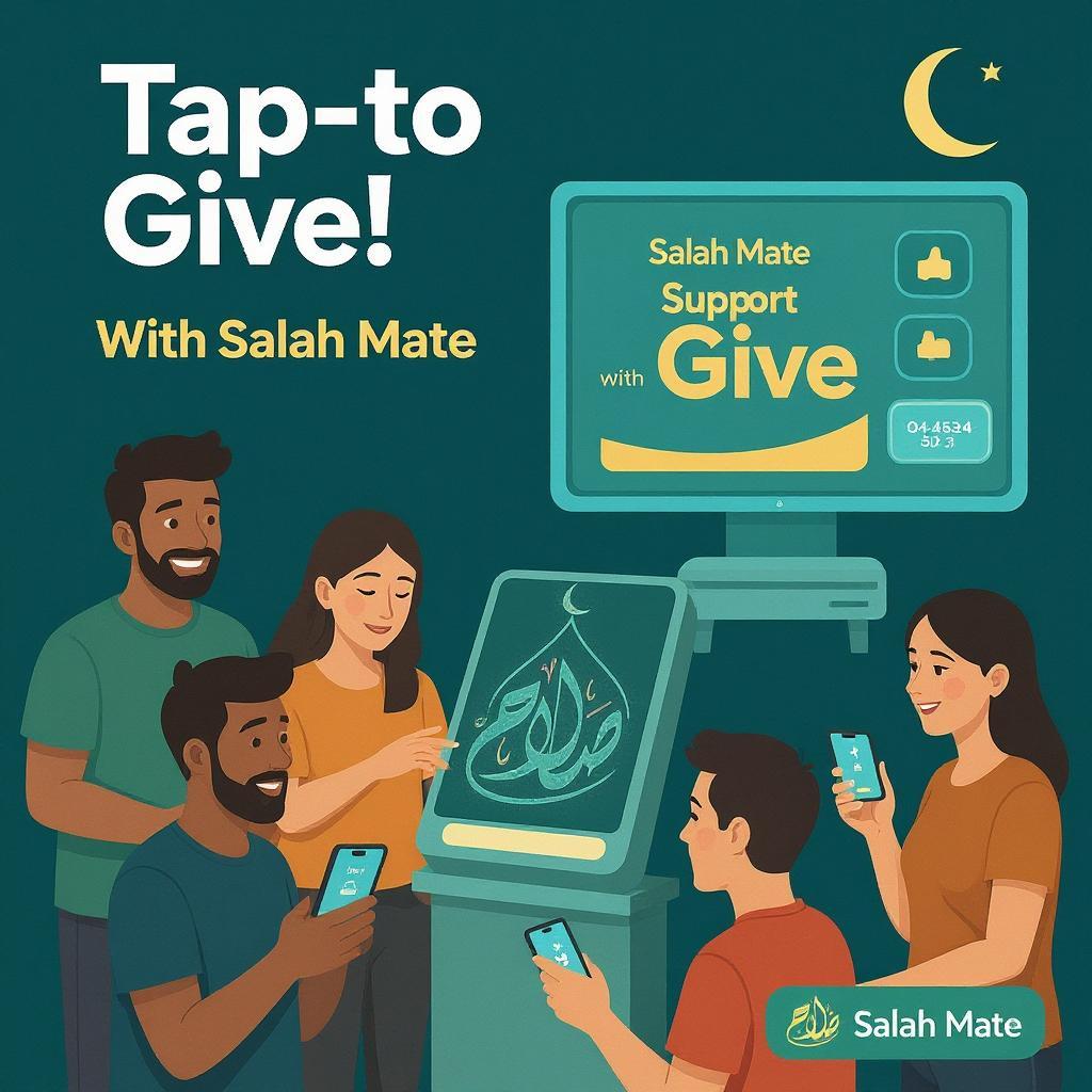 Contactless payments charity donations with Salah Mate Kiosk